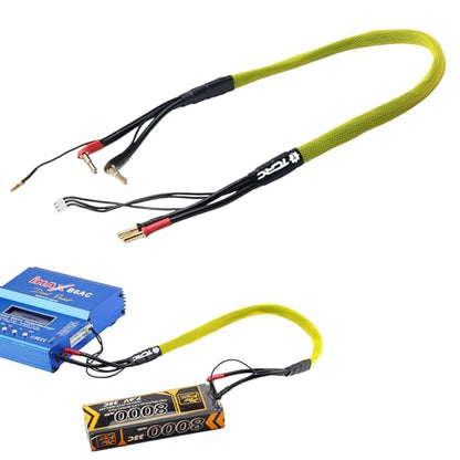 1pc 600mm 1s & 2s RC Lipo Battery Charging/Balance Cable Leads with 4mm/5mm Bullet Connector