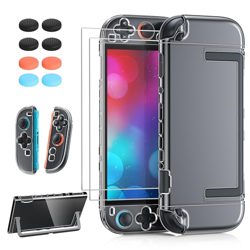 FYOUNG Upgrade Switch 2 Protective Case&Screen Protector Set,Dockable Cover - color: Clear, size: for switch 2 7.9inch