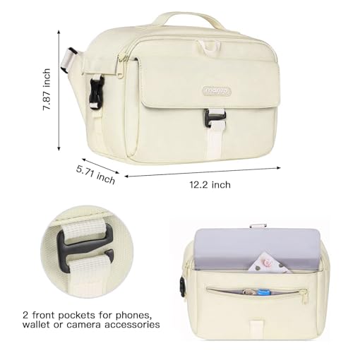 MOSISO Camera Shoulder Bag Camera Case Crossbody Sling Purse, Beige - color: Beige