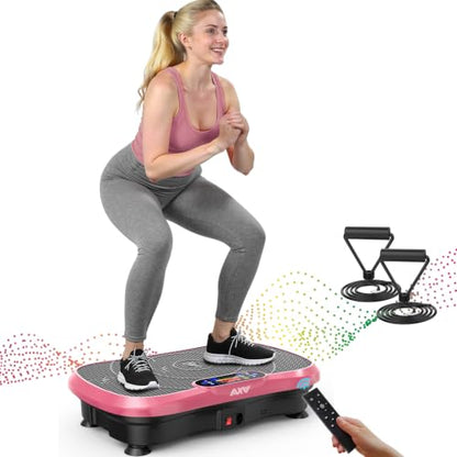 AXV Vibration Plate Exercise Machine Fitness Platform Body Vibrating Board - color: BASIC.PINK
