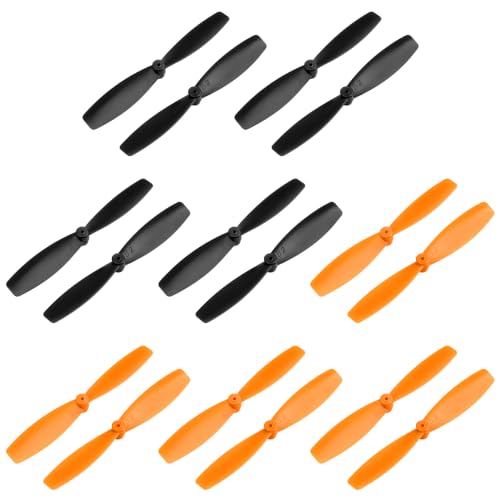 8 Pair Mini Propellers, 55mm 2-Vane, CW & CCW, Black & Orange - color: 8 Pair (Black & Orange)