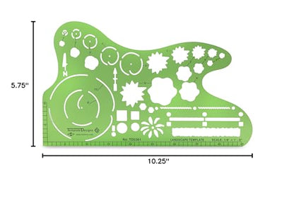 ALVIN, TD5361, Landscape Design Template, Drawing and Drafting Tool for Artists, Architects, Design and Drafting, 1/8 Inches Scale - style: Landscape Temp 1/8In Scale