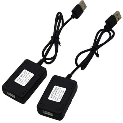 Blomiky 2 Pack 11.1V 2000mA XH-4P Plug USB Charge Cable for 3S Lipo Battery /11.1V 2A USB 2