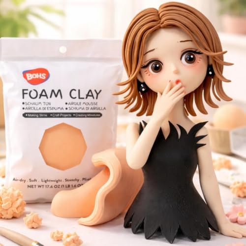BOHS Foam Clay, Peach Air Dry Modeling Clay, 1.1 lb - color: Peach, size: 500 g