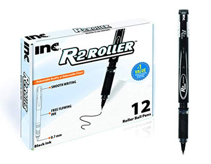 Inc. R2 Rollerball Pens - 0.7 mm Medium-Point Pen Set With Comfort Grip for School, Office, Writing, and Journaling, 12 Pack, Black Ink - style: Medium - 0.7 mm