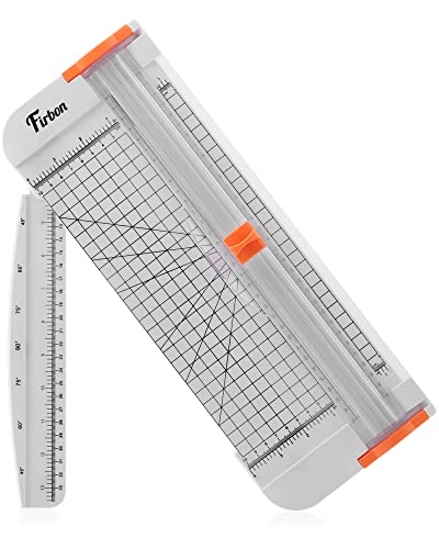 Firbon A4 Paper Cutter, 12 Inch Paper Trimmer with Extened Ruler, White - color: White
