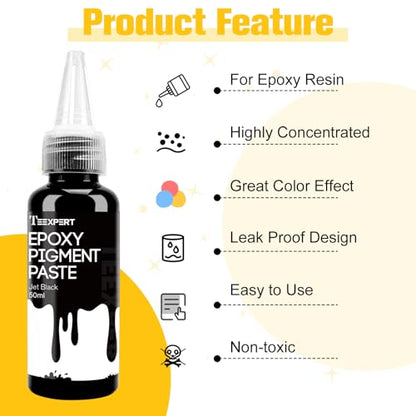 Teexpert 10X Concentrated Epoxy Resin Pigment Paste 6 Colors 1.69 OZ Each - size: 300ml