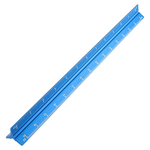 12" Engineer Scale Ruler Architectural Ruler Imperial, Blue - color: Imperial Blue