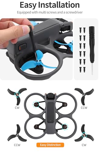 Avata 2 Propellers, 4Pcs Avata 2 Propellers Replacement, Low Noise Replacement Spare Blades Props for DJI Avata 2 Drone Accessories - color: Black