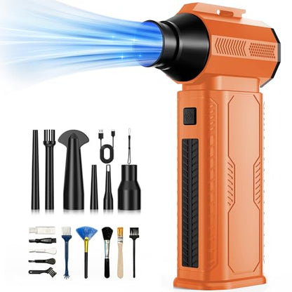 Compressed Air Duster, 130,000RPM Ultra-Powerful Electric Air Duster - color: Orange