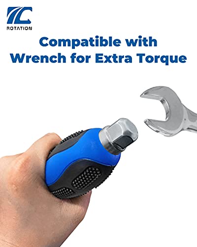 ROTATION 12pc Magnetic Screwdriver Set, with Go-Thru Steel Blades - style: Black Tip_Matt Blade