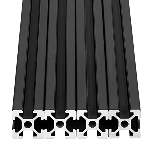 4pcs 600mm T Slot 2020 Aluminum Extrusion European Standard Anodized Linear Rail for 3D Printer Parts and CNC DIY Black(23.6inch) - color: Black, size: 4PCS 600mm(23.6'')