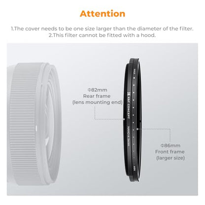 K&F CONCEPT 52mm Variable ND2-2000 (1-11 Stops) ND Camera Lens Filter - size: 52mm