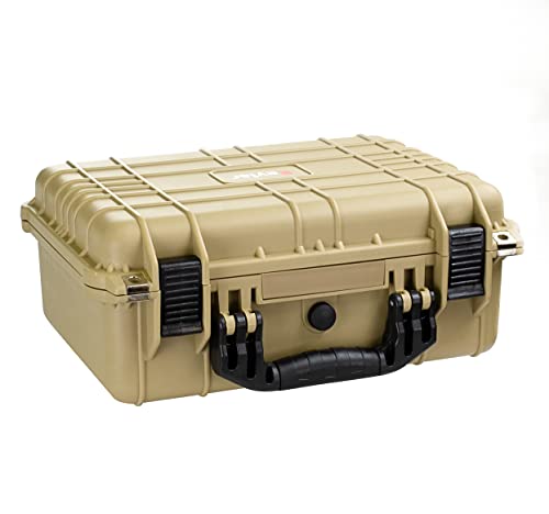 Eylar Standard 16" Gear, Equipment, Hard Camera Case Waterproof with Foam TSA Standards - color: Tan