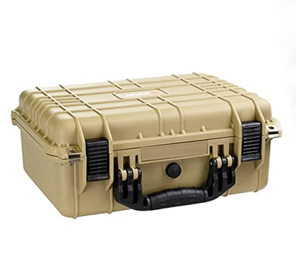Eylar Standard 16" Gear, Equipment, Hard Camera Case Waterproof with Foam TSA Standards - color: Tan