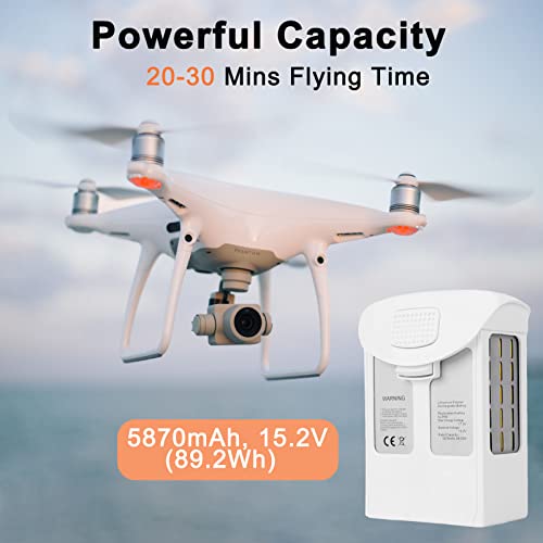 Phantom 4 Battery, 5870mAh 15.2V Intelligent Flight Drone Replacement Battery for DJI Phantom 4/4 Advanced/4 Pro/4 Pro V2.0/4 RTK - size: 1 Pack