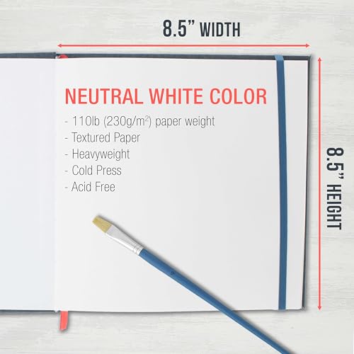 U.S. Art Supply 8.5" x 8.5" Watercolor Book (2 Pack, 76 Sheets Each) - size: 8.5-x-8.5-inch