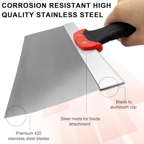 Drywall Taping Knife Set, 6 Pcs 6"8"10"12"14" Taping Knives - color: Black, 6pcs