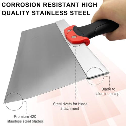 Drywall Taping Knife Set, 6 Pcs 6"8"10"12"14" Taping Knives - color: Black, 6pcs