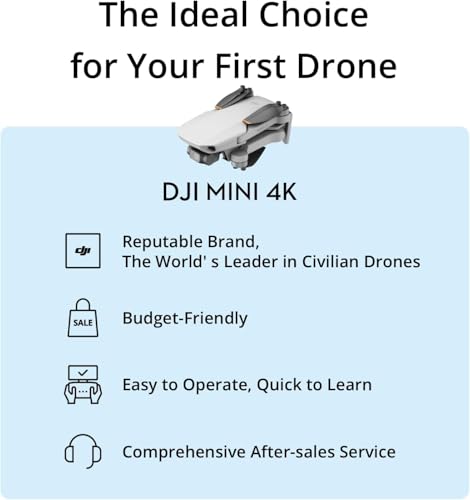 DJI Mini 4K Storage Bundle, Drone with 4K UHD Camera for Adults, Under 249 g, 3-Axis Gimbal Stabilization, Drone Case, Propellers Compatible, Propeller Guard, landing pad