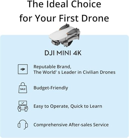 DJI Mini 4K Storage Bundle, Drone with 4K UHD Camera for Adults, Under 249 g, 3-Axis Gimbal Stabilization, Drone Case, Propellers Compatible, Propeller Guard, landing pad