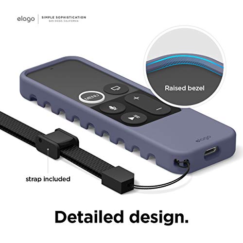 elago R3 Protective Case for Apple TV 4K Siri Remote 1st Generation - color: Lavender Grey