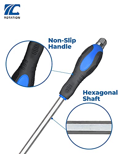 ROTATION 12pc Magnetic Screwdriver Set, with Go-Thru Steel Blades - style: Black Tip_Matt Blade