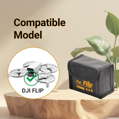 Lipo Battery Storage Bag Fireproof Explosionproof Bags for DJI Flip, Safe Lithium Battery Bag for Flip Drone Batteries