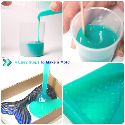 BBDINO Super Elastic Silicone Mold Making Kit 8A Clear 4.4 Lbs - color: 70.6 Oz Clear