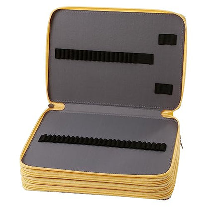 200 Slots Pencil Case 4-Layer Zipped Holder w/Handle - color: Bee, size: 200