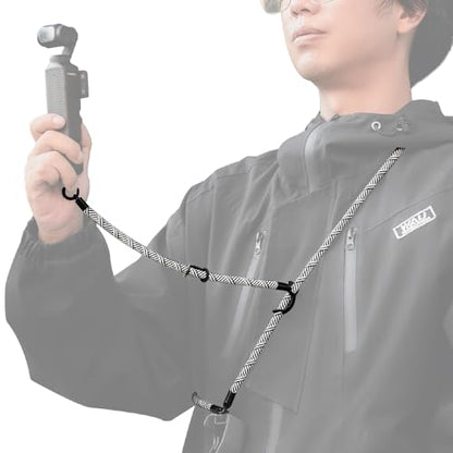 Multifuctional Crossbody Hand Wrist Lanyard Strap for DJI Osmo Pocket 3 - color: Black&white