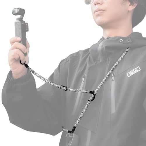 Multifuctional Crossbody Hand Wrist Lanyard Strap for DJI Osmo Pocket 3 - color: Black&white