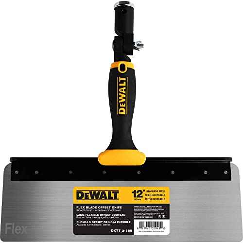 DEWALT 12" Offset Knife, 0.5mm Stainless Steel FLEX Blade | Soft-Grip Handle | DXTT-2-385 - size: 12"