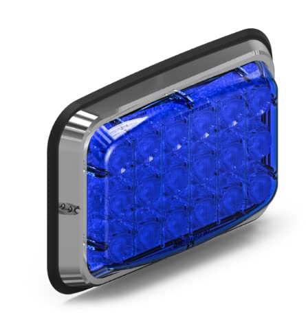 Feniex Spot-Lux 6x4 | Blue + Blue Lens | 3 Programmable Modes | 18 LEDs, Super Bright 3 Watt LEDs, SAE Class 1, NFPA