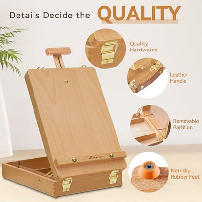Art Supplies 27 Pcs Art Set with Portable Adjustable Tabletop Easel - style: Sketchbox Set