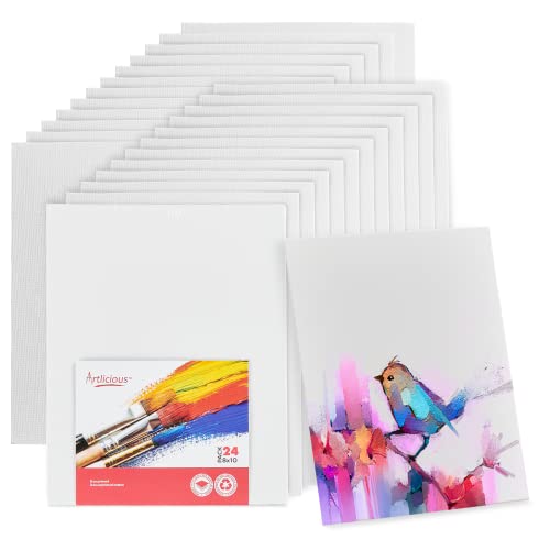 Artlicious 8x10 Canvas Boards and Drawing Clipboard Bundle for Painting and Sketching