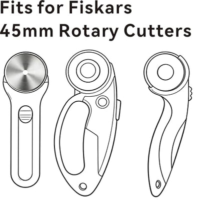 45mm Rotary Cutter Blades for Fiskars Blade Replacement Quilting 10 Pack