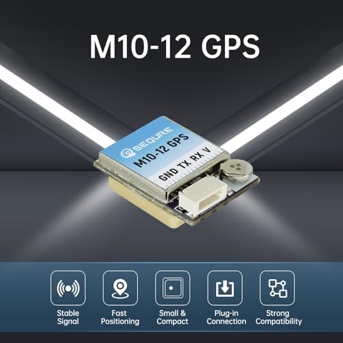 SEQURE M10-12 Mini FPV GPS Module with Upgraded 10th Generation Chip Ceramic Antenna Fast Satellite Positioning for FPV Racing Drones 10Hz Frequency - size: M1012