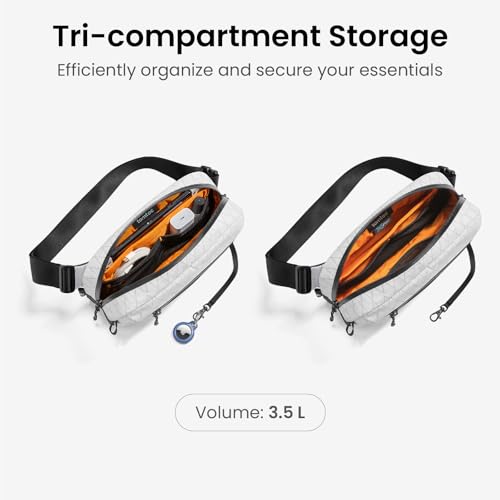 tomtoc 3.5L X-Pac Sling Bag with RFID Blocking Crossbody Pack for Men Women - color: X-Pac White, size: 3.5L