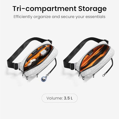 tomtoc 3.5L X-Pac Sling Bag with RFID Blocking Crossbody Pack for Men Women - color: X-Pac White, size: 3.5L