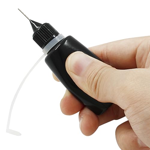Piutouyar Bottle, 10pcs 20ml Plastic Black Fine Tip Applicator for Art Crafts, DIY, Acrylic Painting - size: 20ml