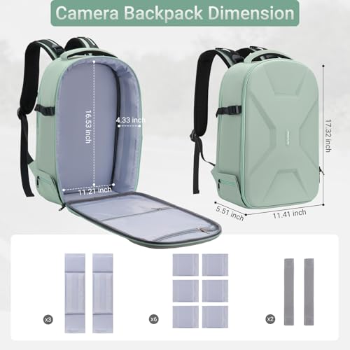 MOSISO Camera Backpack, Camera Bag DSLR/SLR/Mirrorless Photography Backpack - color: Antique Green