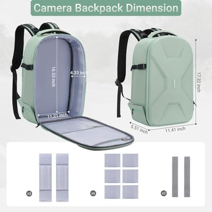 MOSISO Camera Backpack, Camera Bag DSLR/SLR/Mirrorless Photography Backpack - color: Antique Green