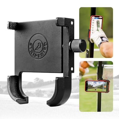 Stripebird PRO Magnetic Golf Cart Phone Holder & Caddy, N52 Magnets - color: Black
