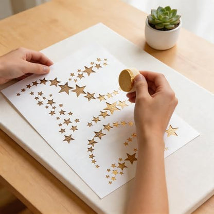TIAMECH A4 Reusable Wavy Star Stencil for Painting - style: Stars Wavy