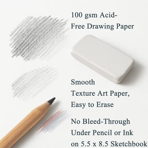 Fuxi Small Sketch Book, Spiral-Bound Sketchbook 5.5 x 8.5 2-Pack 200 Sheets - color: Aegean Blue