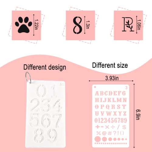 ZLFSRQ 40Pcs Letter Stencils for Painting, Small Alphabet Number Stencils - color: 40Pcs