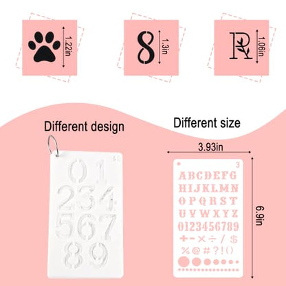 ZLFSRQ 40Pcs Letter Stencils for Painting, Small Alphabet Number Stencils - color: 40Pcs