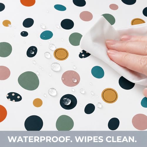 Splat Mat for Under High Chair, Waterproof Washable High Chair Floor Mat - color: Polka Dot