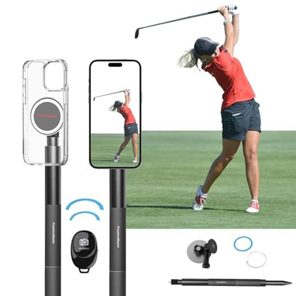 Golf Monopod Stick, Record Golf Swing with Magnetic Phone Holder - color: BT Control